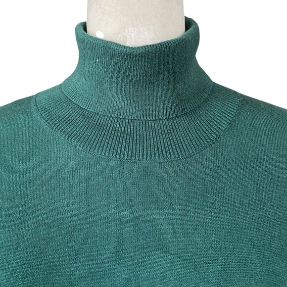 IMAN dark green long sleeve stretchy pullover turtleneck top women's size medium - Picture 5 of 8